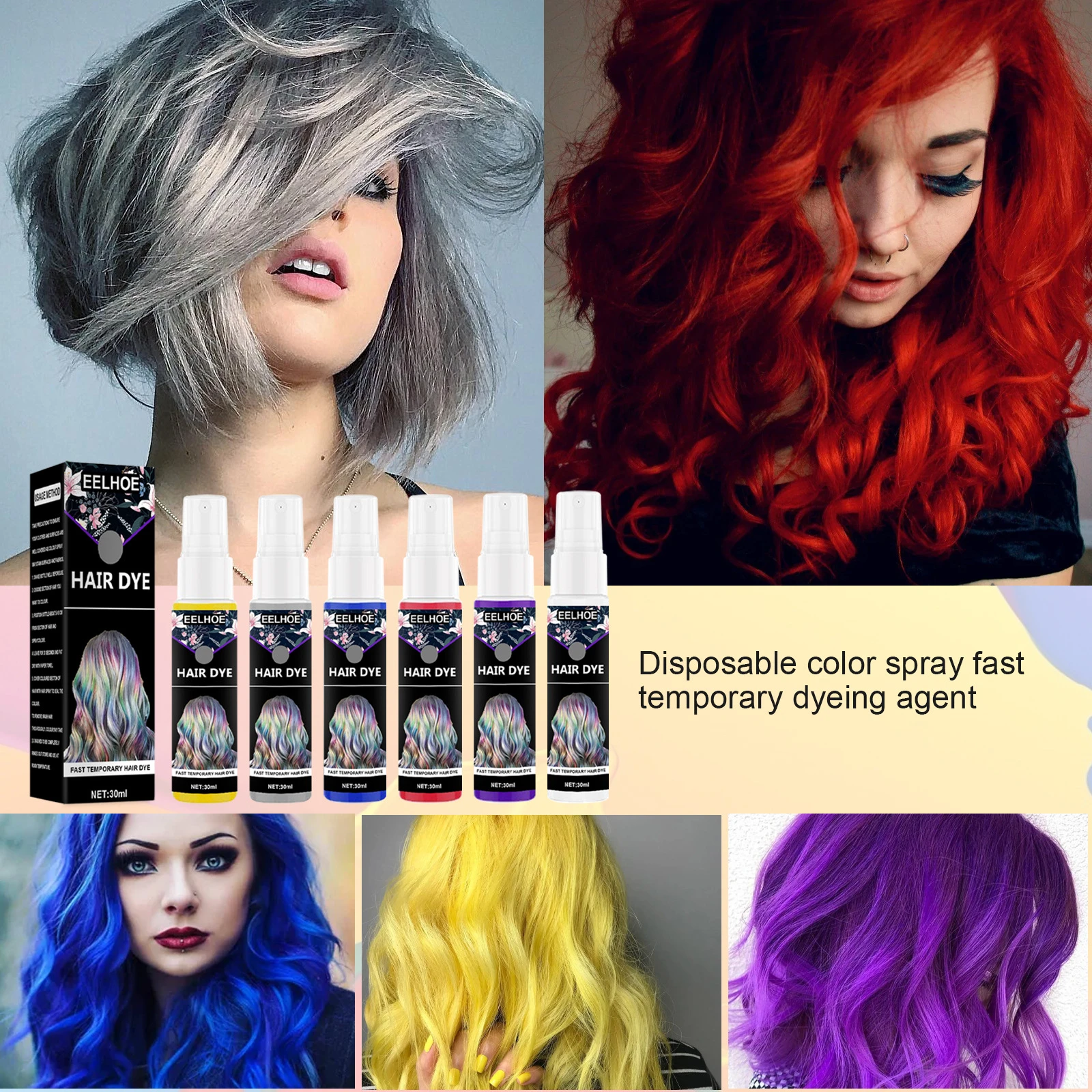 Disposable Hair Dye Color Portable Hair Spray No Hair Coloring Spray Pink  Hair Dye Hair Color Permanent Silver Hair Dye| | - AliExpress