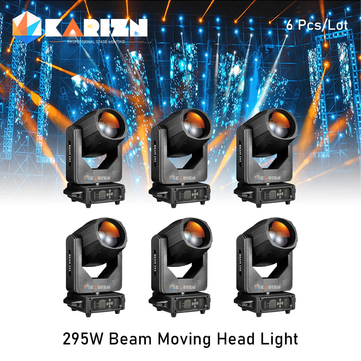 

0 Tax 6Pcs Professional DJ Light 295W Beam Moving Head Stage Light High Definition Lens For DJ Party Concert Professional Stage