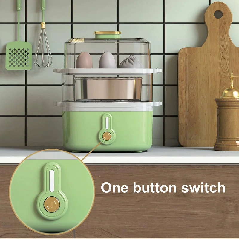 300W Multi-function Electric Steamer Household Multi-layer Breakfast Machine Split Dormitory Automatic Power-off Egg Cooker 220V