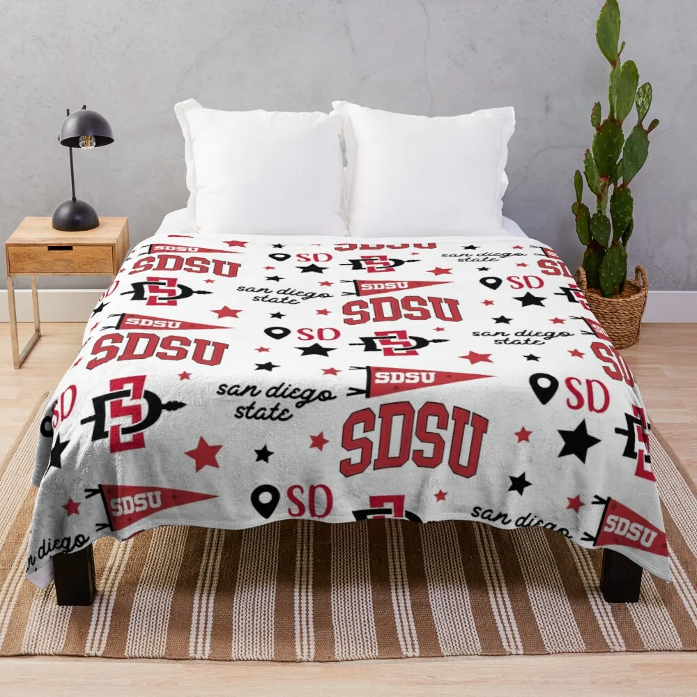 

sdsu - san diego state sticker pack Throw Blanket Cute Blanket Custom Blankets Sofa Blankets