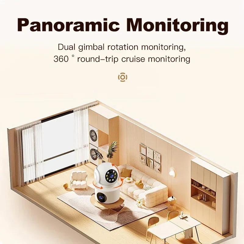 WiFi IP Camera PTZ Dual Lens 2.4G 1080P Night Vision Two-Way Voice Cloud Storage Indoor Outdoor Security Monitoring Baby Monitor 3