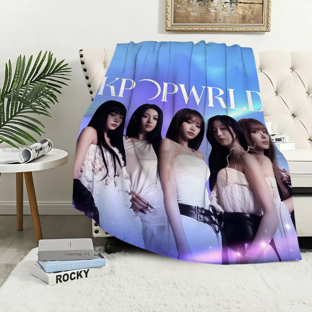 Flannel s-SSERAFIM idol warm comfort  band soft kpop plush blanket LE for sofa living Hot room office bedroom travel gift 6