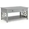 Coventry 36" Coffee Table with Drawer and Two End Tables with Tray Set of 3 Fresh and clean Gray 2