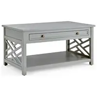 Coventry 36" Coffee Table with Drawer and Two End Tables with Tray Set of 3 Fresh and clean Gray 2