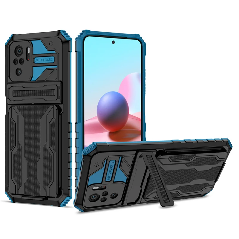 Luxury Shockproof Armor Case with Card Slot and Kickstand