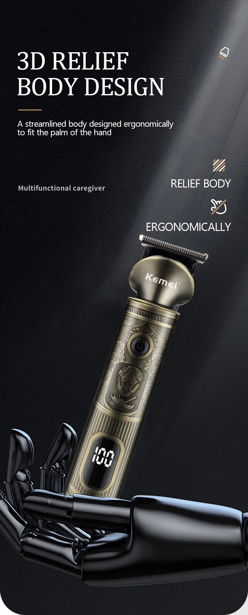 Description Picture 5 of itemKemei KM-1637 Personalized Hair Clipper Set Multi-function LCD Display Hair Clipper Beauty Set Hair Clipper Set