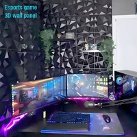 10 ชิ้น 3D แผ่นผนังตกแต่งผนังภายในอาคาร, แปรงเงินขัดเงาเหมาะสำหรับห้องนั่งเล่นห้องโถงห้องนอนโรงแรมสำนักงาน, 30 ซม.x30 ซม. 2