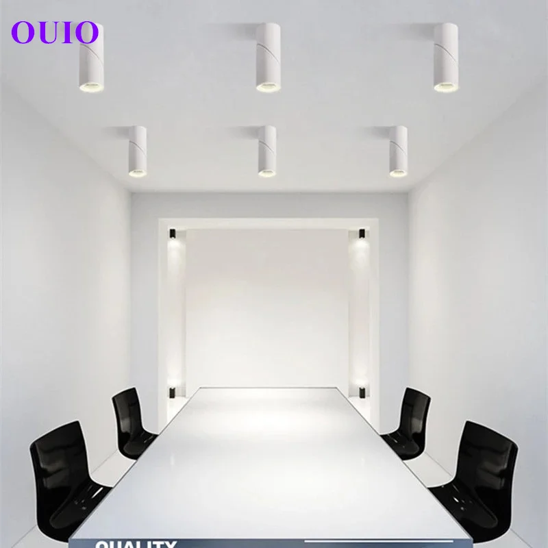 삼색 변경 가능 표면 장착 눈부심 방지 LED 통 10W15W20W24W 회전 천장 스포트라이트 AC85265V 배경 램프