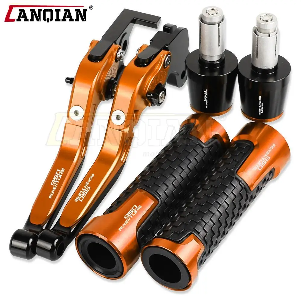 

950 Adventure Motorcycle Accessories Aluminum Brake Clutch Levers Handlebar Hand Grips Ends For 950Adventure 2003 2004 2005 2006