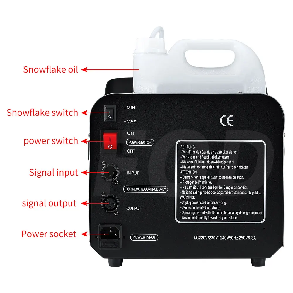 1500W Snow Machine Wireless Remote Control DMX 512 Simulated Snowflake Sprayer For Christmas Halloween Party Wedding 3