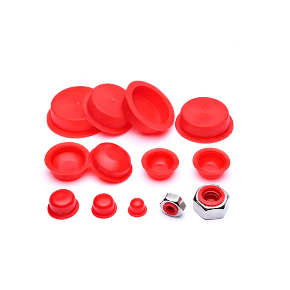 Red Internal Threaded Hole Rubber Plug Cylinder Oil Resistant Plastic Silicone Dust And Corrosion Resistant Protective Sleeve