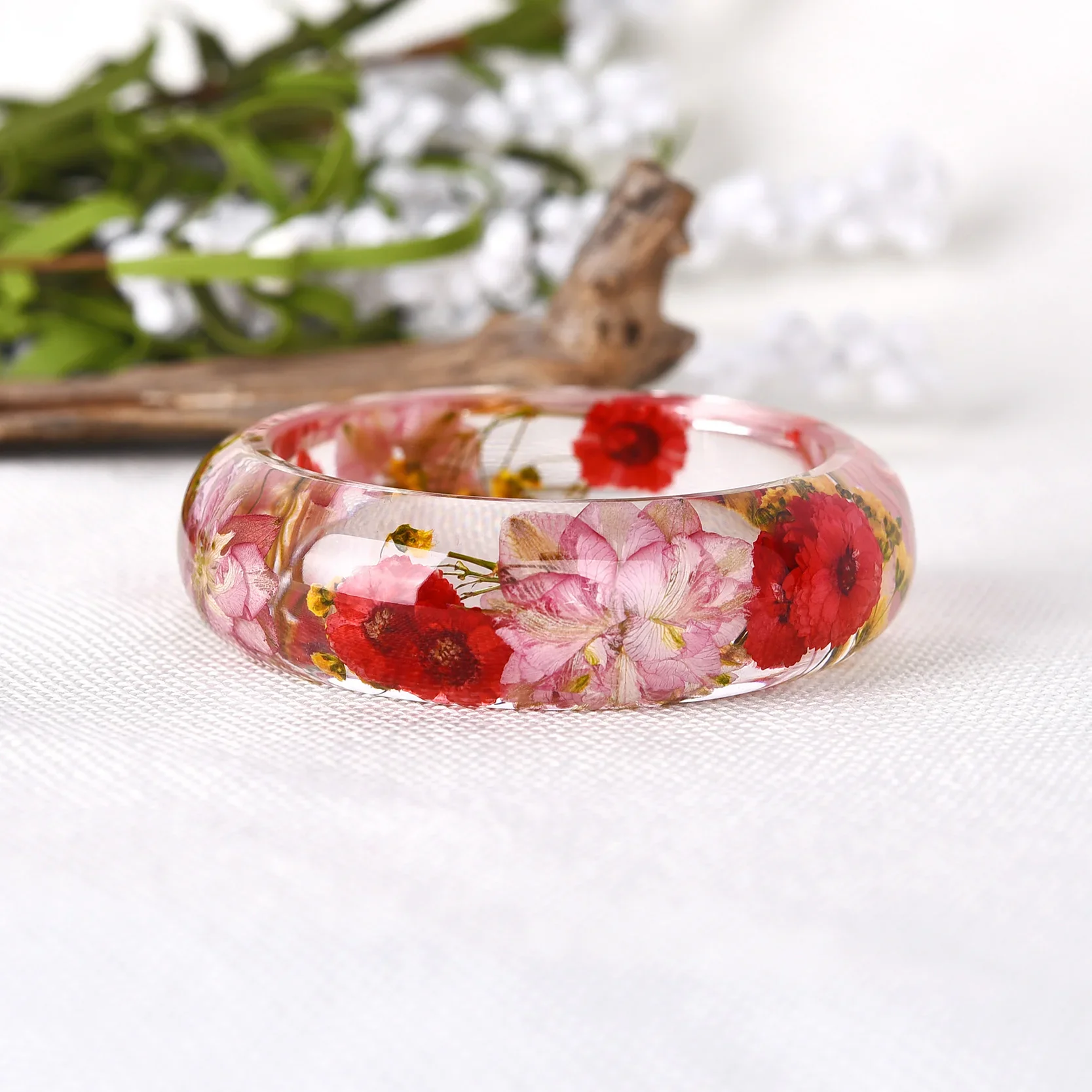 2019 New Dried Flower Resin Bracelet Bangle Real Flower Inside of Bangle Jewelry Best Gifts for Women and Friends 3