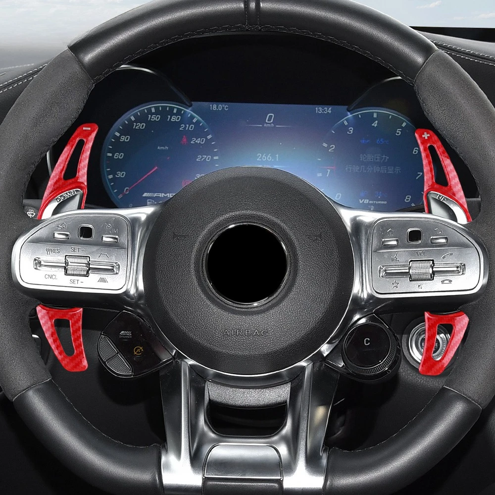 메르세데스-벤츠 AMG A35 A45 C63 E63 S63 G63 C43 CLA GLA GLC GLS GLE 2016-2023용 자동차 스티어링 휠 시프트 패들 쉬프터 익스텐더