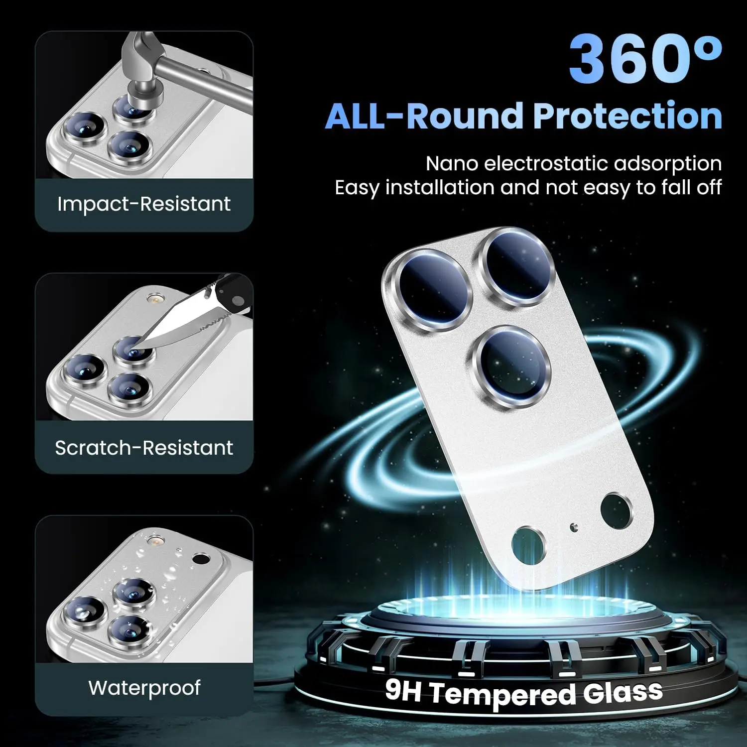 รูปสินค้า ฟิล์มกระจกนิรภัยป้องกันเลนส์กล้องสำหรับ iPhone 17 Pro Max อุปกรณ์ป้องกันเลนส์สำหรับ iPhone 17 Pro Air