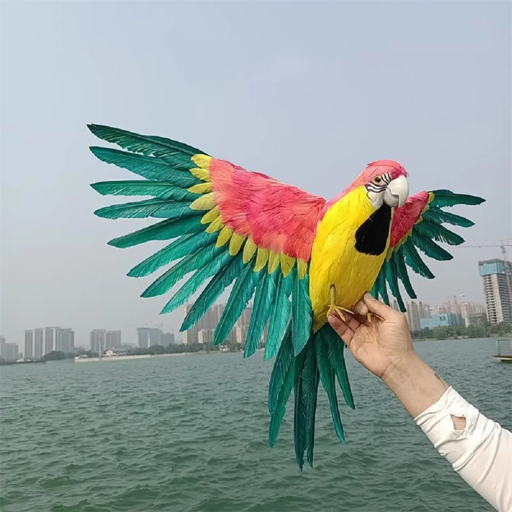 

Большой реалистичный попугай, модель из пенопласта и пера, красочный Попугай, птица, подарок, около 45x60 см xf2992