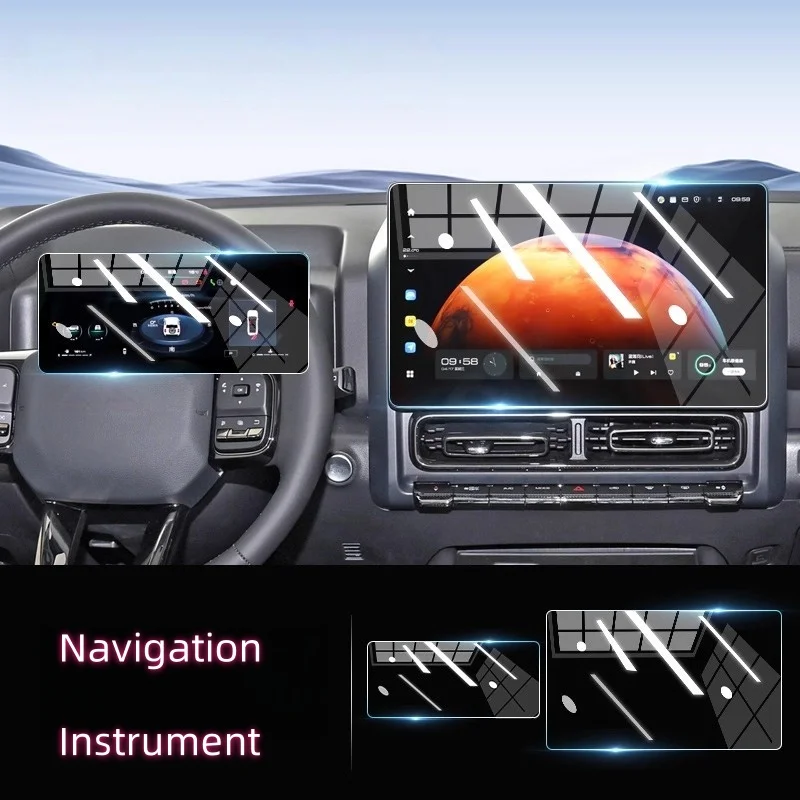 Displayschutzfolie aus gehärtetem Glas für Haval H9 2024, Auto-GPS-Navigation und Armaturenbrett, kratzfestes Innenzubehör