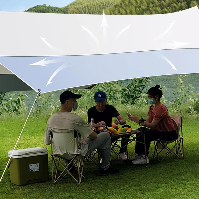 Nagy Kempingtámsai 5,2X4,5 M Sátor Tarp Vízálló Oxford Kültéri Légylap Napellenző Napfény Napfényes Lombkorona - Image 4