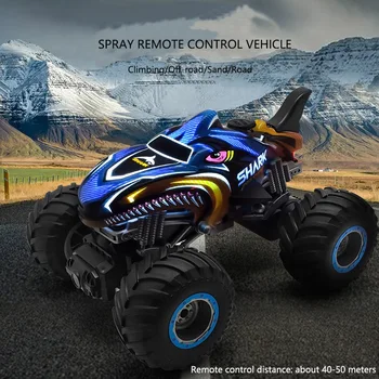 2.4Ghz Remote Control Cars Monster Truck RC Car Electric Trucks Stunt Cars with Light Sound Spray Toys for Kids Children Gift