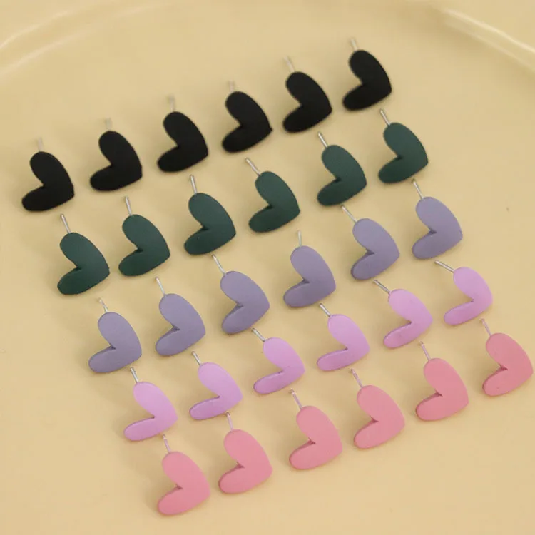

10pcs Love Heart Earrings Connectors Colorful Alloy Earring Settings Earrings Base for Diy Jewelry Making Findings Supplies