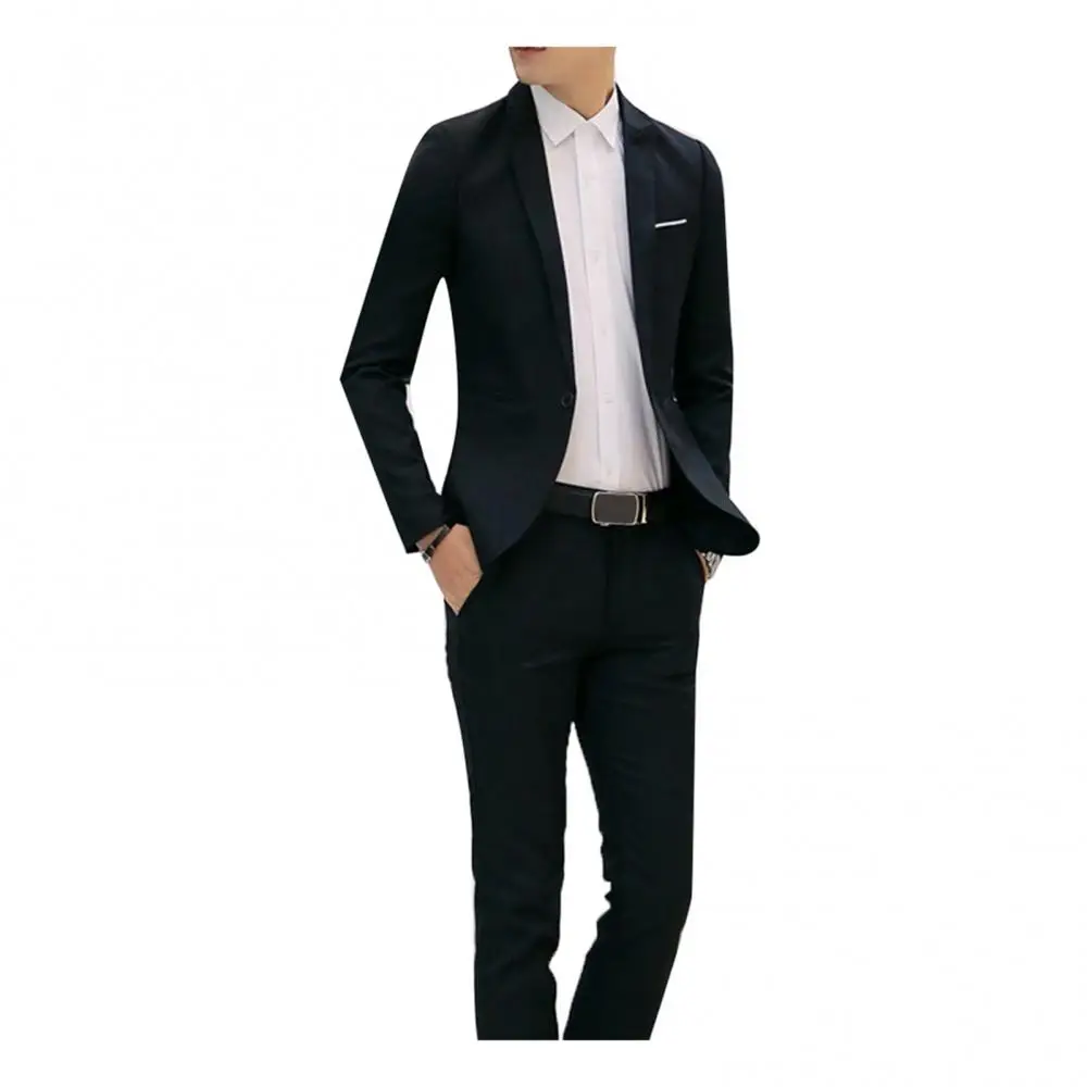 One Button Suit Soft Well-knit Handsome Slim Fit Business Leisure Tailored Suit Tailored Wide Application