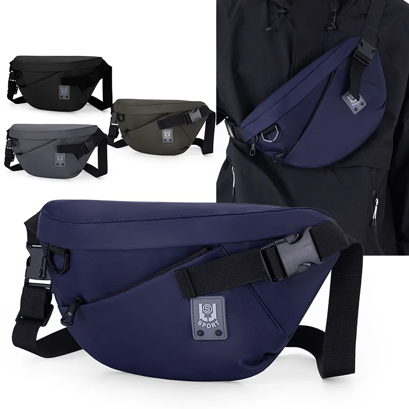 Men's large capacity waist bag - foldable, lightweight, perfect for outdoor, hiking, commuting, and sports waist bags