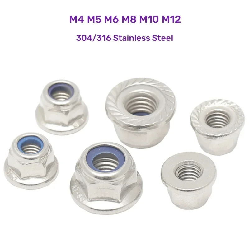 Dadi Flangiati Zigrinati Inox A2 - M6 - 10 Pz - Foto 3