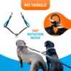 Two dog leashes with thickened handles, reflective strips for outdoor sports, suitable for medium to large dogs, dual-head leash 5