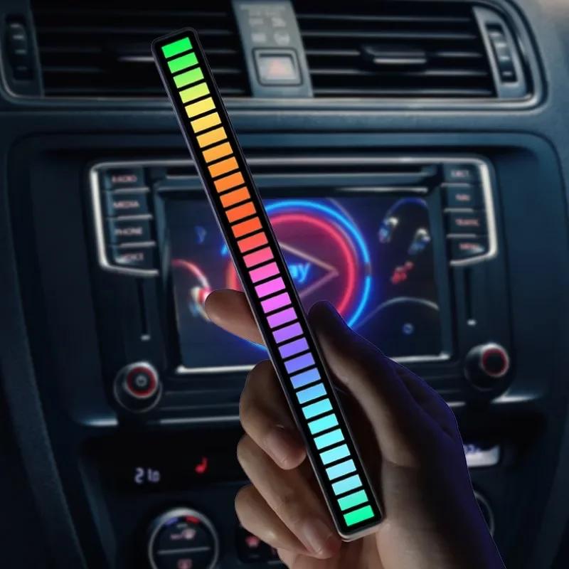 

RGB-управление звуком, лампы в ритме, музыкальный звук, лампы для ночного освещения, красочная лампа для создания атмосферы, украшение автомобиля