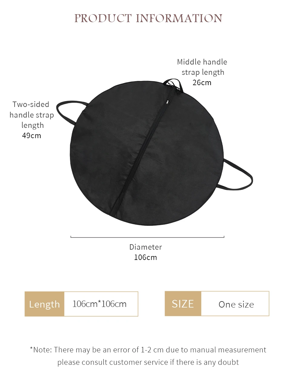 Schwarze Aufbewahrungstasche mit Reißverschluss für Ballett, Tutu, Vliesstoff, wasserdichte Handtasche, Rucksack für Performance, Tanz, Tutu, Röcke, Buggy-Tasche – Detail 1