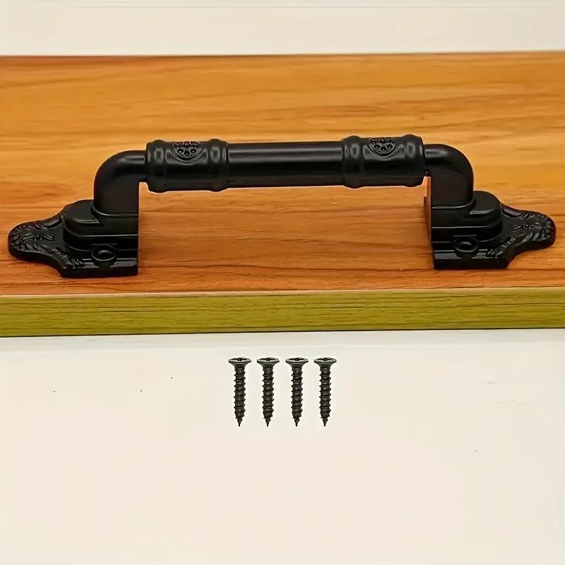 Vintage Metal Door Handles Gloss Finish Rustic Barn Door Pulls for Cabinet Wardrobe Sliding Doors