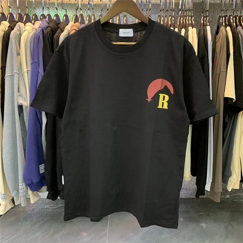 

23SS Streetwear Rhude Moonlight T Shirt Men Women Oversize T-shirts Tops Tee