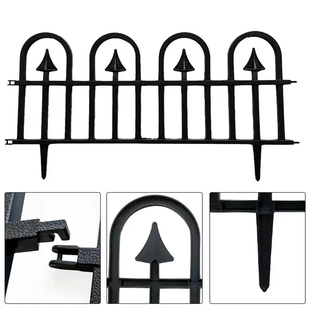 Dekoratív Kerti Kerítés Kültéri 5Db Újrahasznosított Stílusú Rugalmas, Nem Ossza Tüskék Díszítő Határ - Image 3