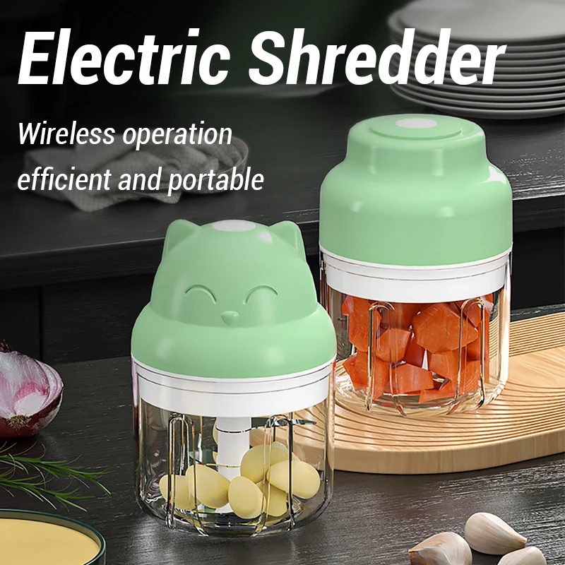 100/250mL Electric Garlic Chopper Mini Portable Grinder Masher USB