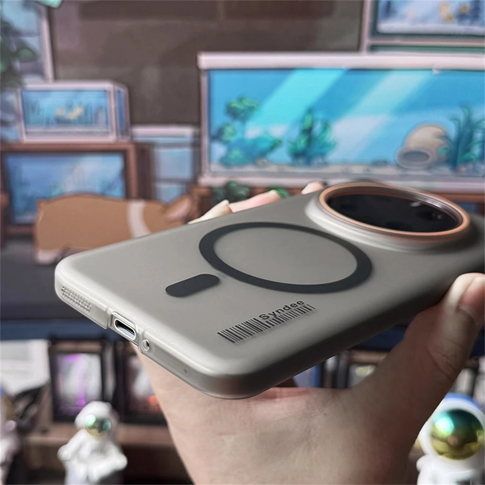 Ultra Thin Matte Translucent Hard Case with Barcode Magnetic Wireless Charging