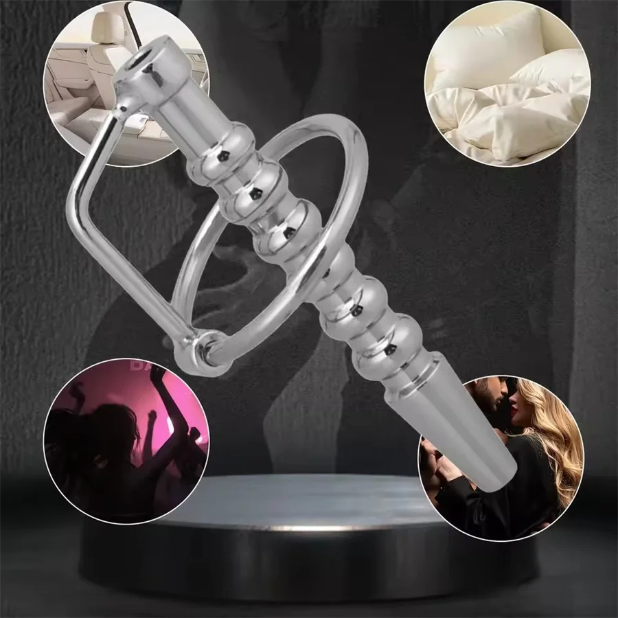 Stainless Steel Penis Plug Cock Ring Hollow Urethral Catheter Dilator Sound Horse Eye Stick Urethral Plug Sex Toy Men