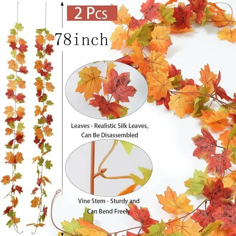 2M Artificial Maple Leaf Garland 6