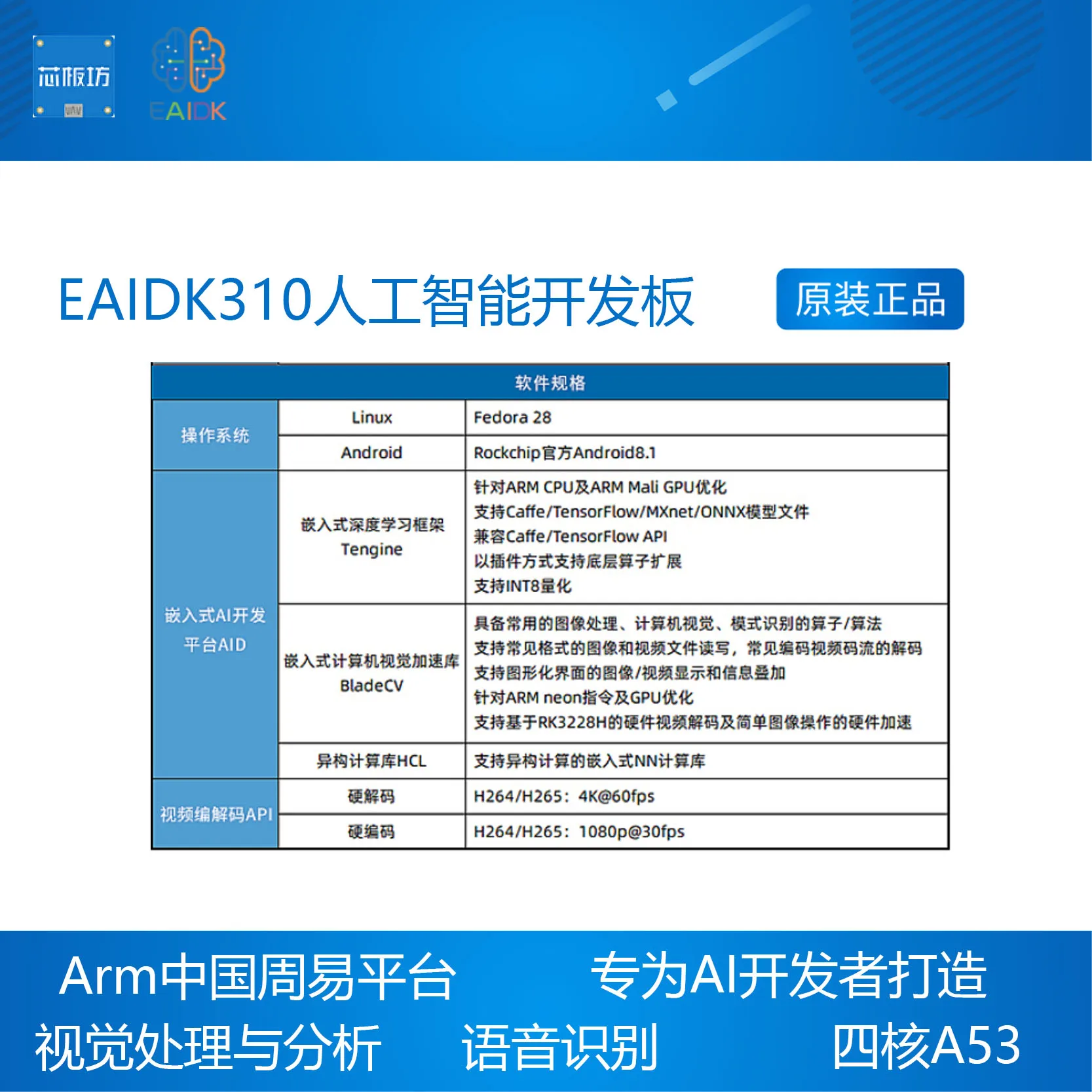 EAIDK310  ڸ   RK3228H, Tengine AI ARM Zhouyi ȵ̵