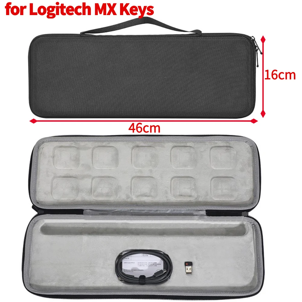 Compact Shockproof EVA Hard Shell Carrying Case for Wireless Keyboard Storage