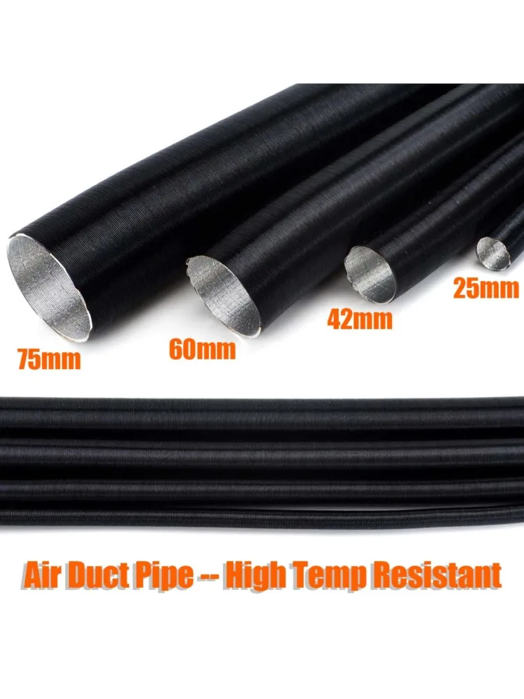 25mm 42mm 60mm 75mm Durchmesser 100-500cm Länge Luft Diesel Standheizung Kanal Rohr Rohr Schlauch für Auto Camper Caravan Hohe Temperatur – Detail 1