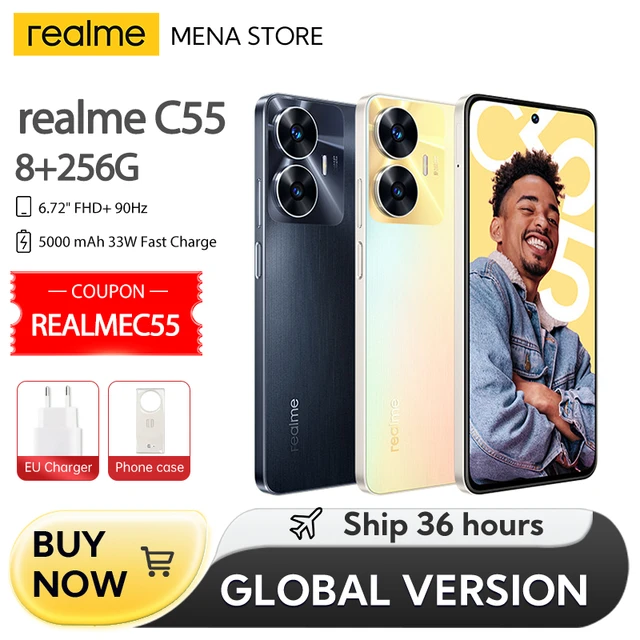 New realme C55 Global Version 8GB+256GB MediaTek Helio G88 5000mAh Battery  33W Charger 64MP AI Camera 6.72'' 90Hz - AliExpress