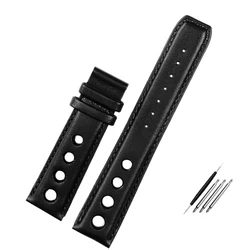 Elegant Genuine Leather Bracelet - Premium Cowhide Watchband Strap, 20mm - 20mm (Black no buckle)