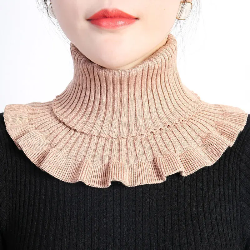 Detachable Collar Shawl Detachable Cotton Knitted Turtleneck Collar For Women False Collar Fashion Winter Warm