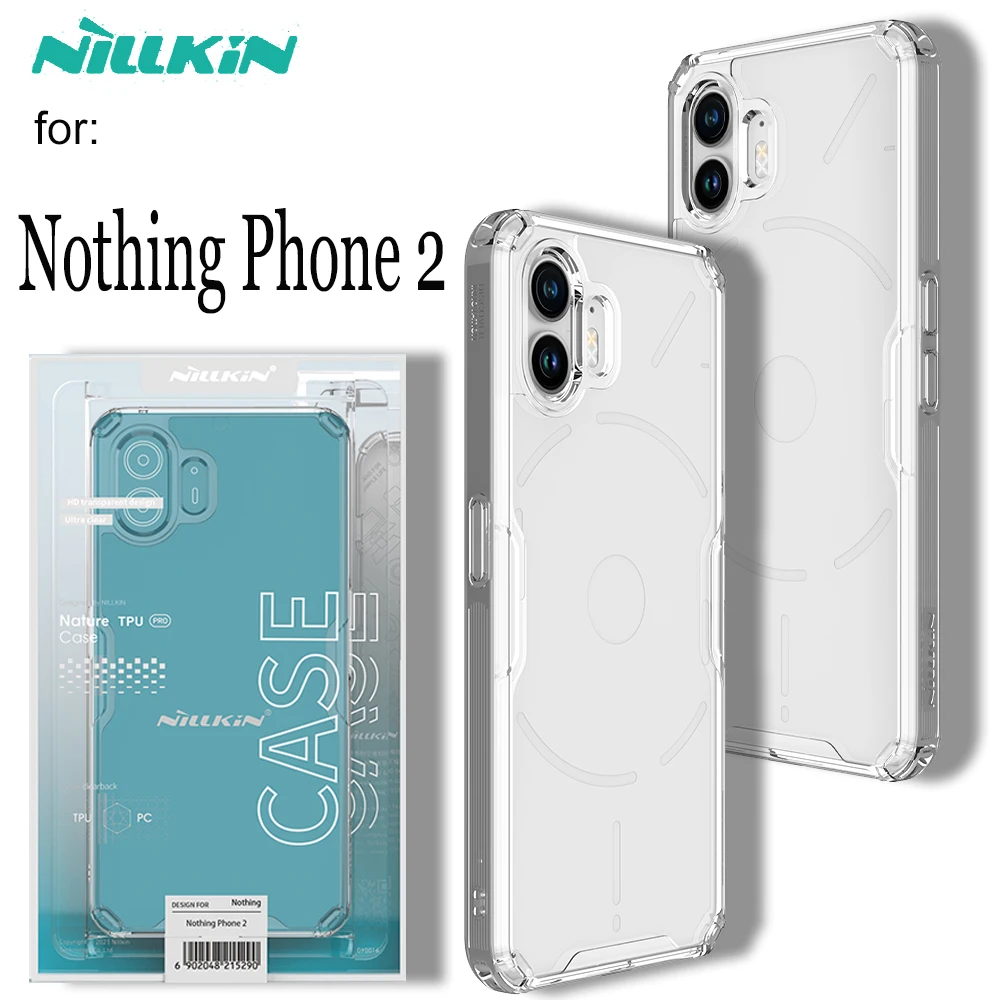 

Nothing Phone 2 Case Nillkin Soft TPU Silicone Ultra Thin Clear Transparent Full Protect Shockproof Back Cover on Nothing Phone2