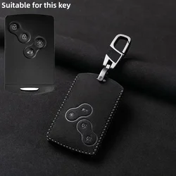 Premium Leather Car Key Cover with Keychain Accessories (Black Line)