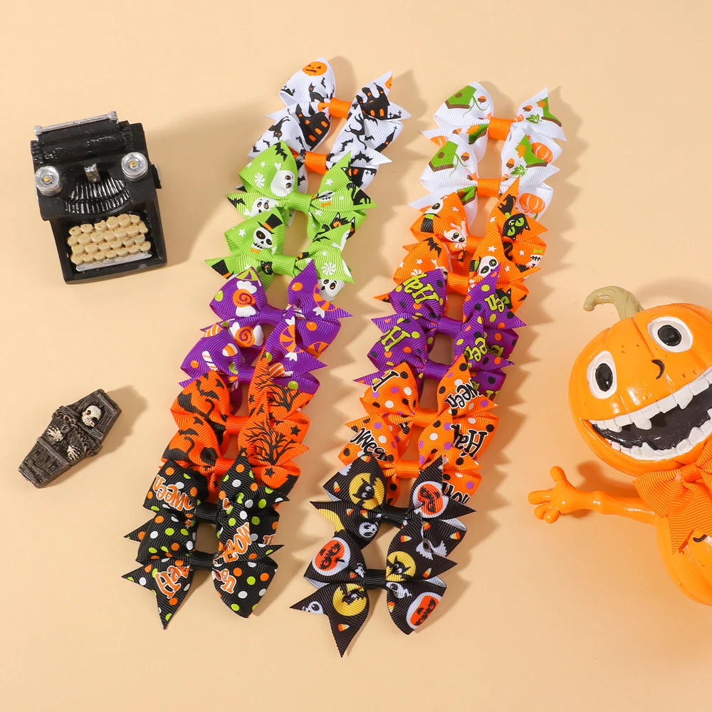 10 Teile/satz Baby Mädchen Halloween Haar Clips Kürbis Fledermaus Ornamente Haarnadel Party Dekoration Kinder Haar Zubehör