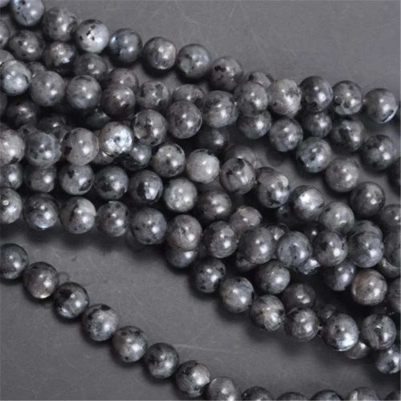 

Natural Round Black Larvikite Labradorite Loose Beads 4/6/8/10 Mm for Jewelry Making DIY Beadbracelet and Exquisite Gift