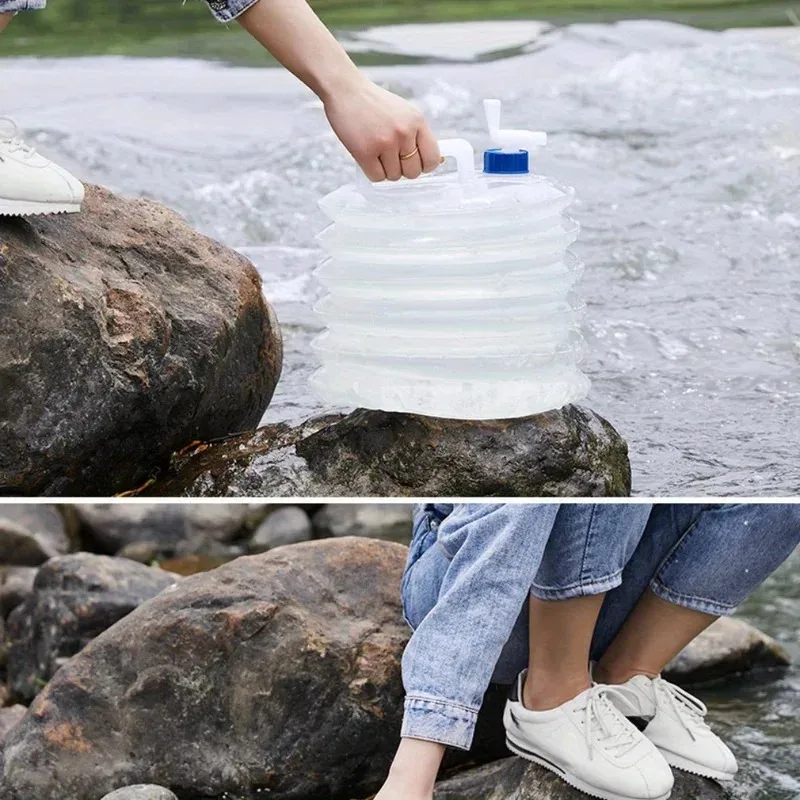 Foldable Outdoor Water Carrier - Collapsible Drinking Tank, Portable Water Bag Container for Camping Hiking Picnic Emergency