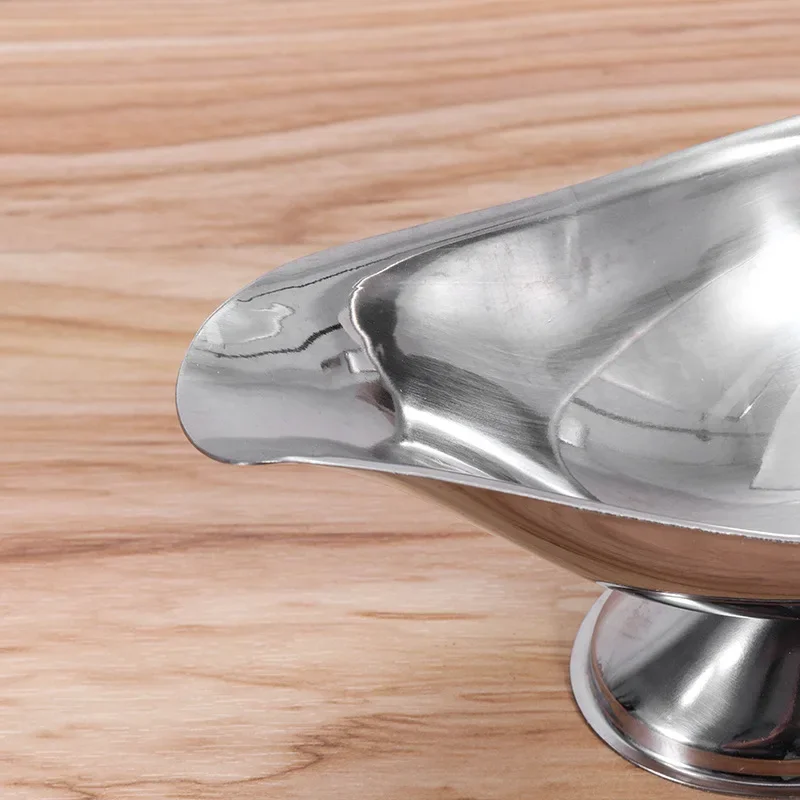 Sauce Boat Storage Box 304 Stainless Steel Dripless Lip Salt Spice Gravy Boatsteak Kitchen Restaurant