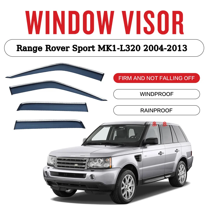For Land Rover Range Rover Sport L320 2004-2013 Window Visor Vent Shades Ventvisor Wind Deflectors Visors Rain Guard Shade Visor