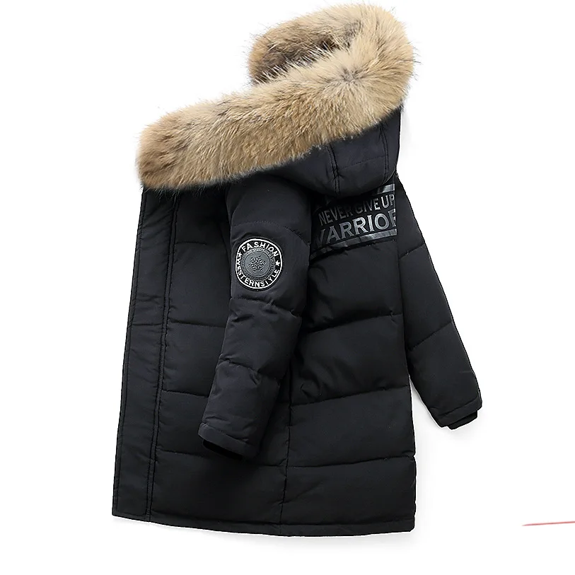 Russian Winter Children Boy Down Jacket Hooded Waterproof Thicken Warm Boy Outerwear Coat 4-14 Years Kids Teenage Parka